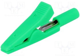AX-CR-2PM-G, Зажим "крокодил", 10А, 60ВDC, зеленый, Длина: 41,5мм AX-CR-2PM-G, Зажим "крокодил", 10А, 60ВDC, зеленый, Длина: 41,5мм