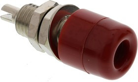 IBU401 RED, Red Female Banana Socket, 4 mm Connector, Screw Termination, 32A, 30 V ac, 60V dc, Nickel Plating