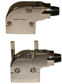 981-015-030R121, 981 Series Zinc Alloy Right Angle D Sub Backshell, 15 Way, Strain Relief