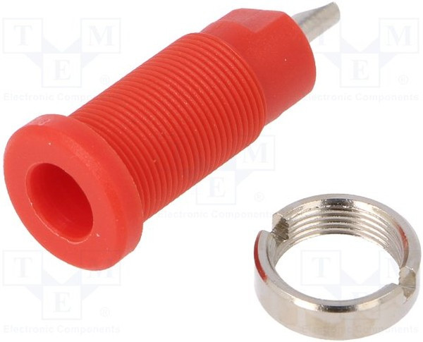 SEB 3400 Ni / RT, Red Female Banana Socket, 2mm Connector, Solder Termination, 10A, 600V, Nickel Plating SEB 3400 Ni / RT, Red Female Banana Socket, 2mm Connector, Solder Termination, 10A, 600V, Nickel Plating