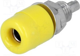 IBU401-GE, Гнездо, "банан" 4мм, 32А, 60ВDC, желтый, никелированные, 23мм