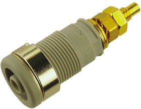 972354106, Grey Female Banana Socket, 4 mm Connector, Solder Termination, 32A, 1000V ac/dc, Gold