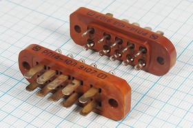 Разъем Прямоугольный соединитель вилка, шаг P6.1, контакты 10C, на блок,РП14-10Л