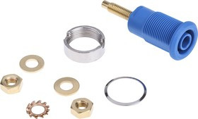23.3020-23, Blue Female Banana Socket, 4 mm Connector, Solder Termination, 32A, 1000V, Gold Plating