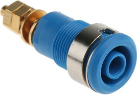 23.3020-23, Blue Female Banana Socket, 4 mm Connector, Solder Termination, 32A, 1000V, Gold Plating
