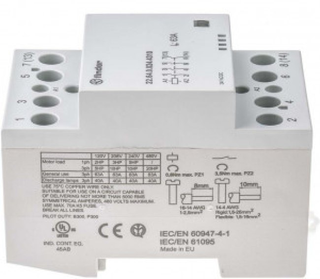 22.64.0.024.4310, 22 Series Series Contactor, 24 V ac, 24 V dc Coil, 4-Pole, 63 A