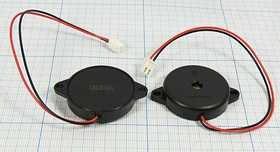 Излучатель звука пьезокерамический без генератора (1~40)В, Резонансная 1.4кГц, с разъёмом, зп 35x 9m