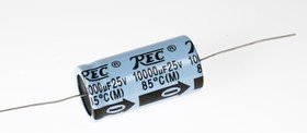 ECAP AXIAL (К50-29), 10000 мкФ, 25 В, 85°C, Конденсатор электролитический алюминиевый аксиальный ECAP AXIAL (К50-29), 10000 мкФ, 25 В, 85°C, Конденсатор электролитический алюминиевый аксиальный
