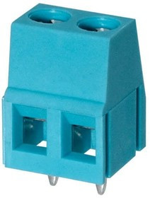 TB004-508-02BE, Fixed Terminal Blocks Terminal block, screw type, 5.08 , horizontal, 2 poles, CUI Blue, slotted screw, PCB mount