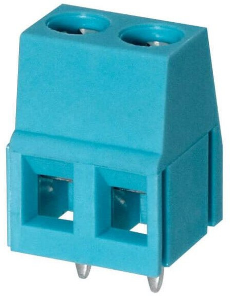 TB004-508-02BE, Fixed Terminal Blocks Terminal block, screw type, 5.08 , horizontal, 2 poles, CUI Blue, slotted screw, PCB mount
