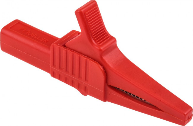 BU-65-2, Test Clips Heavy Duty, Large Jaw Alligator Clip Red