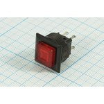 Выключатель кнопочный жёлтый с подсветкой, с фиксацией 220В/2А, № 713 Y ПКн\220\ 2,0\OFF-ON\d16\ IL2