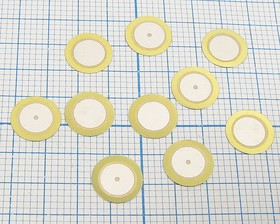 Пьезо диафрагма с двумя керамическими элементами на бронзовой основе 8x0.16мм, 2-х ст пб 8x0,16\\N\1