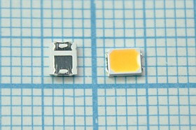 Светодиод SMD 1411=3.5x2.8мм белый тёплый 3045К, 24лм, угол 120° (warm white); №15241W СД SMD03528C2\белт\ 24лм\120\жел\ SL-2835WF0W00H