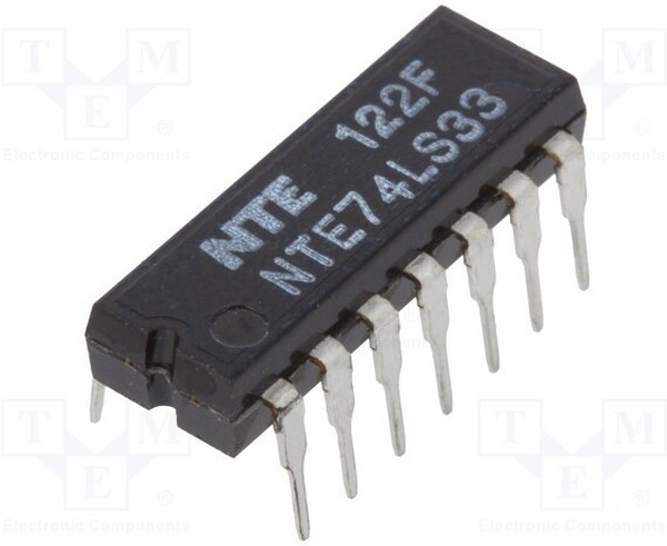 NTE74LS33, IC: digital; NOR; Ch: 4; IN: 2; TTL; THT; DIP14; OUT: open collector