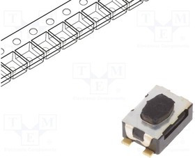 KMR243GLFG, Микропереключатель TACT, SPST-NO, Пол: 2, 0,05A/32ВDC, SMT, нет, 4Н