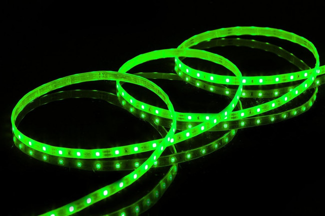 Светодиодная лента 5м, 12В, 4,8Вт/м, 60д/м, ip65, 399Лм/м, зеленый, 8мм, ML-R60-2835-G-LP-ST
