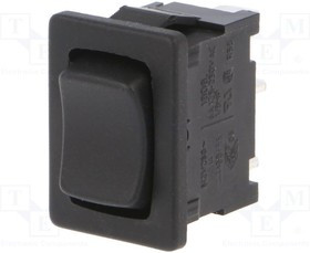 1808.1102, ROCKER; SPDT; Pos: 3; ON-OFF-ON; 6A/250VAC; black; IP40; none; 100m?