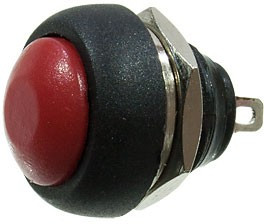 L-KLS7-PBS-010DR, кнопка без фиксации OFF-(ON) 250В 1А красная D=17.5мм