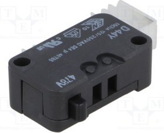 D443-P4AA, Микропереключатель SNAP ACTION, SPDT, 10A/250ВAC, 3A/250ВDC