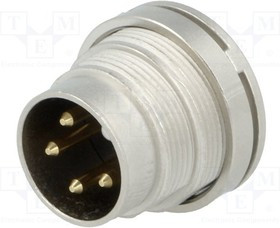 SGV 40, Разъем DIN Аудио / Видео, 4 контакт(-ов), Штекер, Монтаж в Панель, Пайка