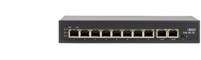 SKAT PoE-8E-2E коммутатор PoE Plus, мощность 120Вт, порты: 8-Ethernet, 2-Uplink SKAT PoE-8E-2E коммутатор PoE Plus, мощность 120Вт, порты: 8-Ethernet, 2-Uplink