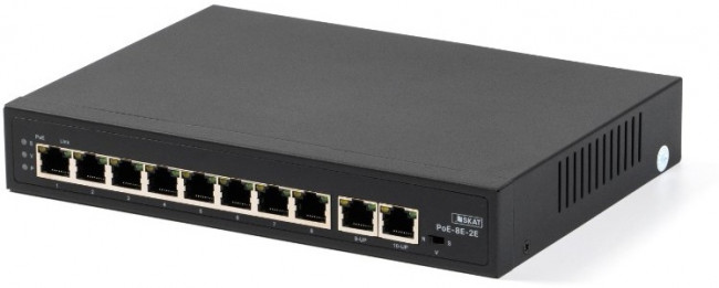 SKAT PoE-8E-2E коммутатор PoE Plus, мощность 120Вт, порты: 8-Ethernet, 2-Uplink SKAT PoE-8E-2E коммутатор PoE Plus, мощность 120Вт, порты: 8-Ethernet, 2-Uplink