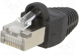 LOG-MP0012, Вилка, RJ45, PIN: 8, Кат: 5e, экранированный, в корпусе, позолота