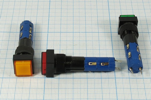 Выключатель кнопочный с фиксацией SPST, OFF-ON, зеленый с подсветкой, 220В/1А, IL2Взел; №10293G ПКн\250\ 1,0\SPST\d12\чер\ ILзелСд2В\\8C\HS-