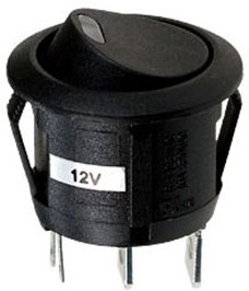 R13-112LBBOTR3-G, переключатель клавишный ON-OFF 250B 6A черный с красной подсветкой R13-112LBBOTR3-G, переключатель клавишный ON-OFF 250B 6A черный с красной подсветкой