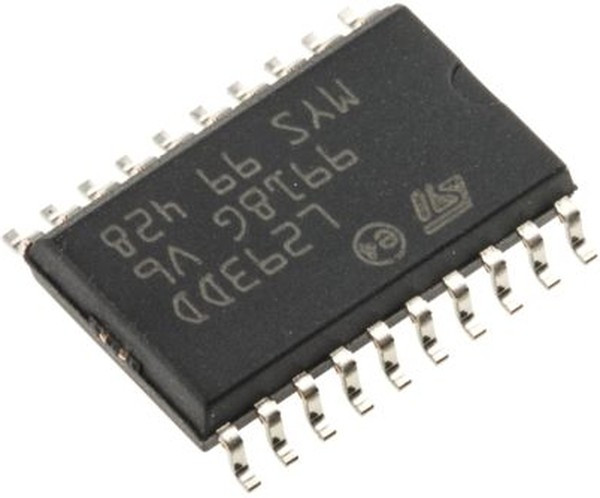 L293DD, Двухтактный, четырехканальный драйвер двигателей постоянного тока, с защитными диодами, [SO-20]