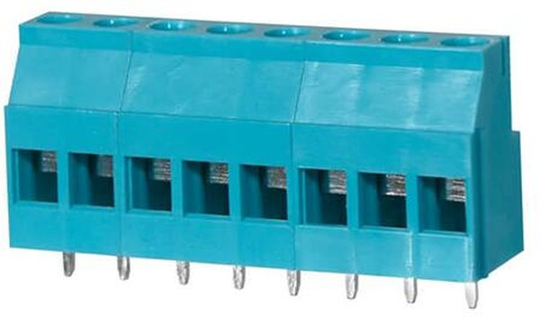 TB010-508-08BE, Fixed Terminal Blocks Terminal block, screw type, 5.08 , horizontal, 8 poles, CUI Blue, slotted screw, PCB mount