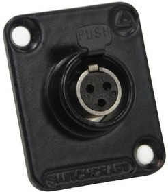 EHT3FBAUPKG, XLR Connectors EH MINI XLR 3P F BLK EPOXY HSG GLD PK