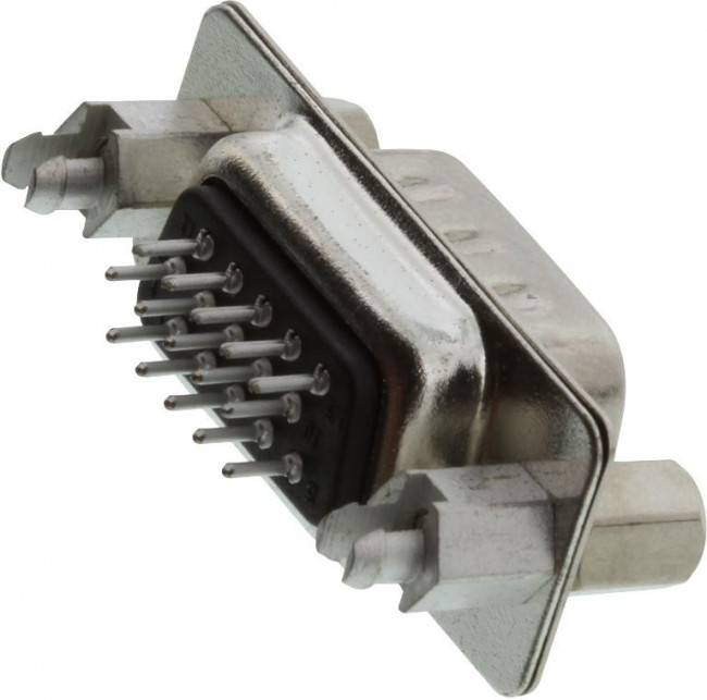 10090928-P154VLF, Разъем D Sub, HD15, Standard, Штекер, Серия High Density, 15 контакт(-ов), DA, Пайка