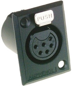 AC6AFPZB, Amphenol Panel Mount XLR Connector, Female, 6 Way, Silver Plating