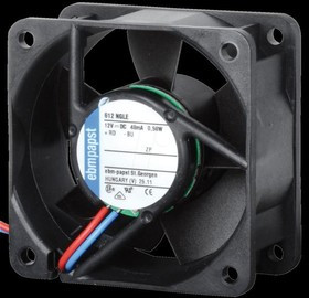 612NGN, 600 N Series Axial Fan, 12 V dc, DC Operation, 40m³/h, 2W, 165mA Max, 60 x 60 x 25mm