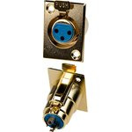 1-531G, разъем XLR 3 контакта гнездо металл "позолоченный" на корпус