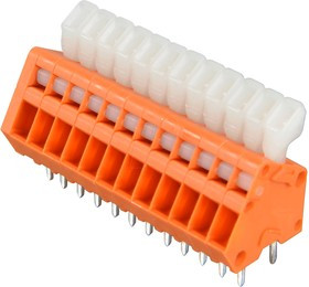 PCB terminal, 12 pole, pitch 2.54 mm, AWG 28-20, 6 A, cage clamp, orange, 233-512 PCB terminal, 12 pole, pitch 2.54 mm, AWG 28-20, 6 A, cage clamp, orange, 233-512
