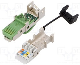 IE-PS-RJ45-FH-BK-P, Вилка, RJ45, PIN: 8, Кат: 5, экранированный, позолота, Конф: 8p8c