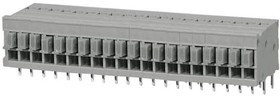 TBL009-254-20GY-2GY, Fixed Terminal Blocks Terminal block, screwless, 2.54, Horizontal, 20, Gray w Gray Button