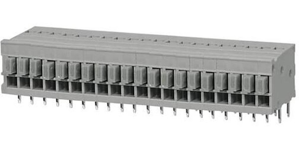 TBL009-254-20GY-2GY, Fixed Terminal Blocks Terminal block, screwless, 2.54, Horizontal, 20, Gray w Gray Button