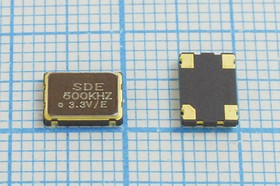 Кварцевый генератор 500кГц 3.3В, HCMOS в корпусе SMD 7x5мм, гк 500 \\SMD07050C4\CM\3,3В\ SOC7-500kHz