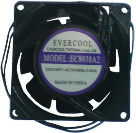 EC8038A2HSL, Вентилятор 220В, 80х80х38мм , подш. скольжения, 2300 об/мин