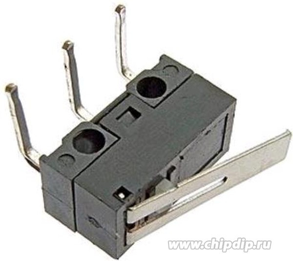 DM1-01C-30G-G, Микропереключатель с рычажком 14мм 1А 125В, угловой