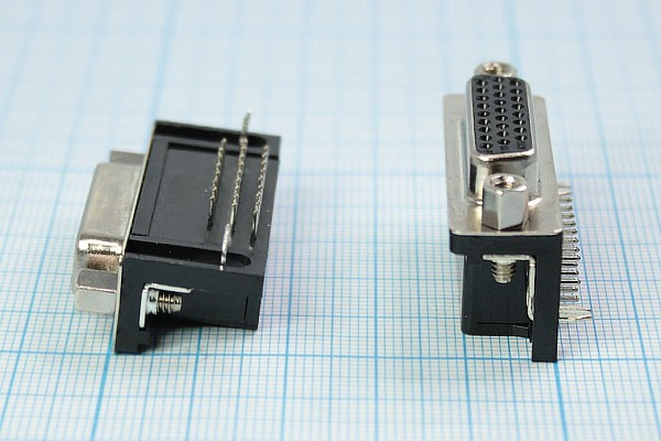 Гнездо D-SUB на плату угловое, 3-х рядное, 26 контактов, QDHRZ-26FA; Q-1228 Z гн D-SUB\26HP 3-х ряд\плат\угл\QDHRZ-26FA\