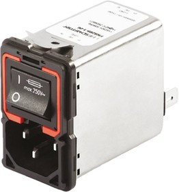 FN9289-6-06, Filtered IEC Power Entry Module, IEC C14, General Purpose, 6 А, 250 В AC, 2-Pole Switch FN9289-6-06, Filtered IEC Power Entry Module, IEC C14, General Purpose, 6 А, 250 В AC, 2-Pole Switch