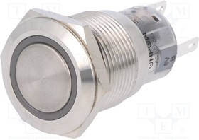 LAS1-AGQ-11ZE/B/6V/S, Переключатель: антивандальный, Пол: 2, SPDT, 0,5A/220ВAC, 1A/24ВDC