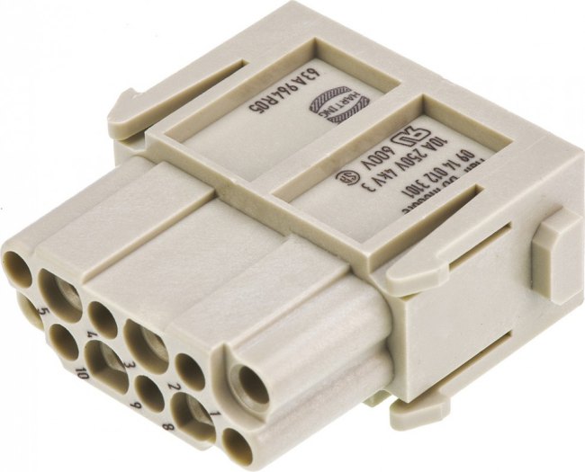 09140123101, Разъем: HAN, модуль, "мама", Han Modular DD, PIN: 12, без контактов 09140123101, Разъем: HAN, модуль, "мама", Han Modular DD, PIN: 12, без контактов