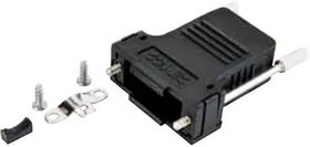 165X13509X, D-Sub Backshells METALLIZED PLASTIC STRAIGHT EXIT 50 POS
