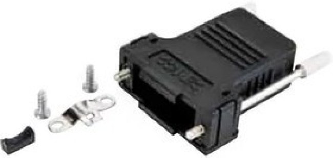 165X13509X, D-Sub Backshells METALLIZED PLASTIC STRAIGHT EXIT 50 POS